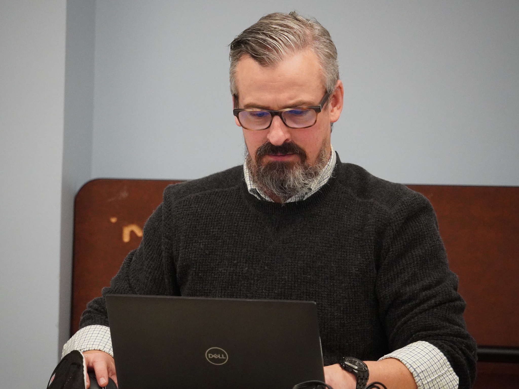 Person studying on a laptop