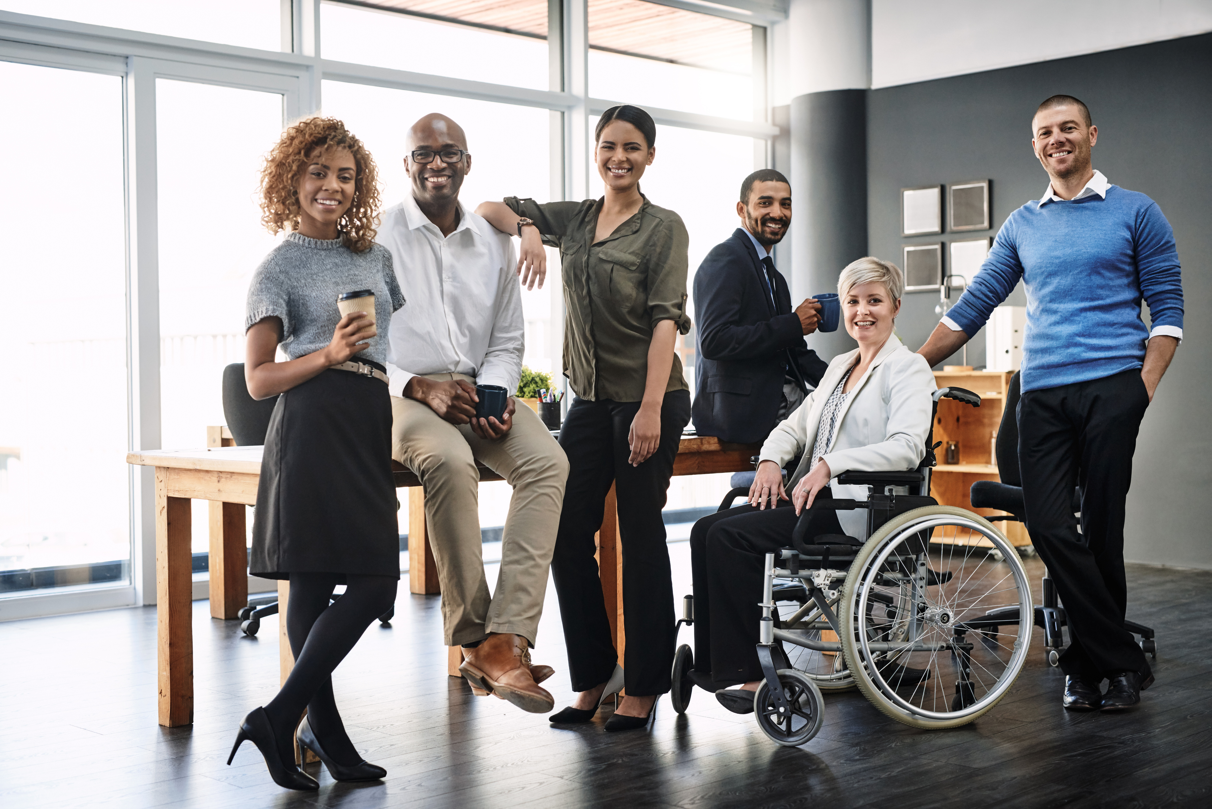 group of diverse team members