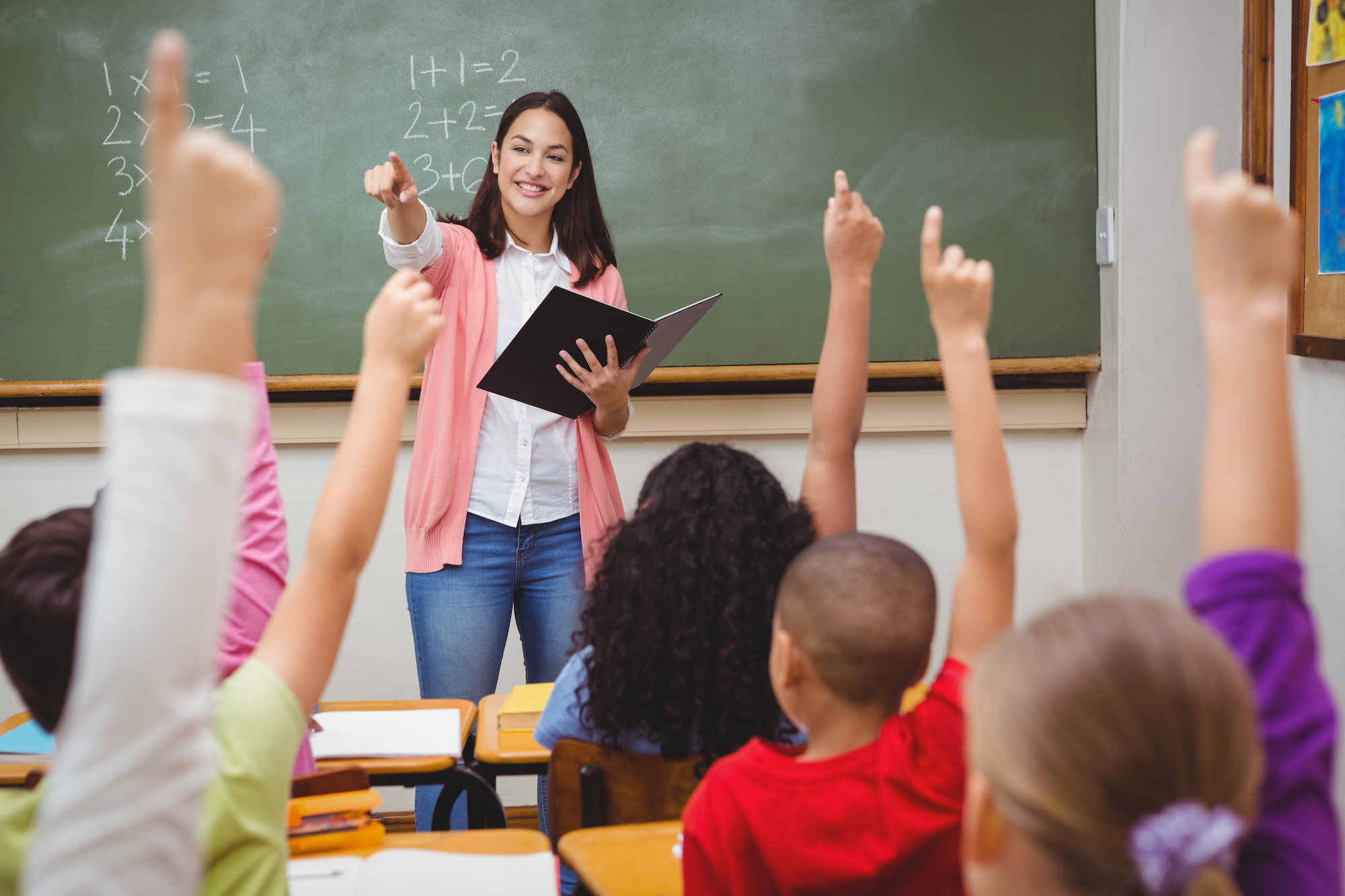 teacher with students