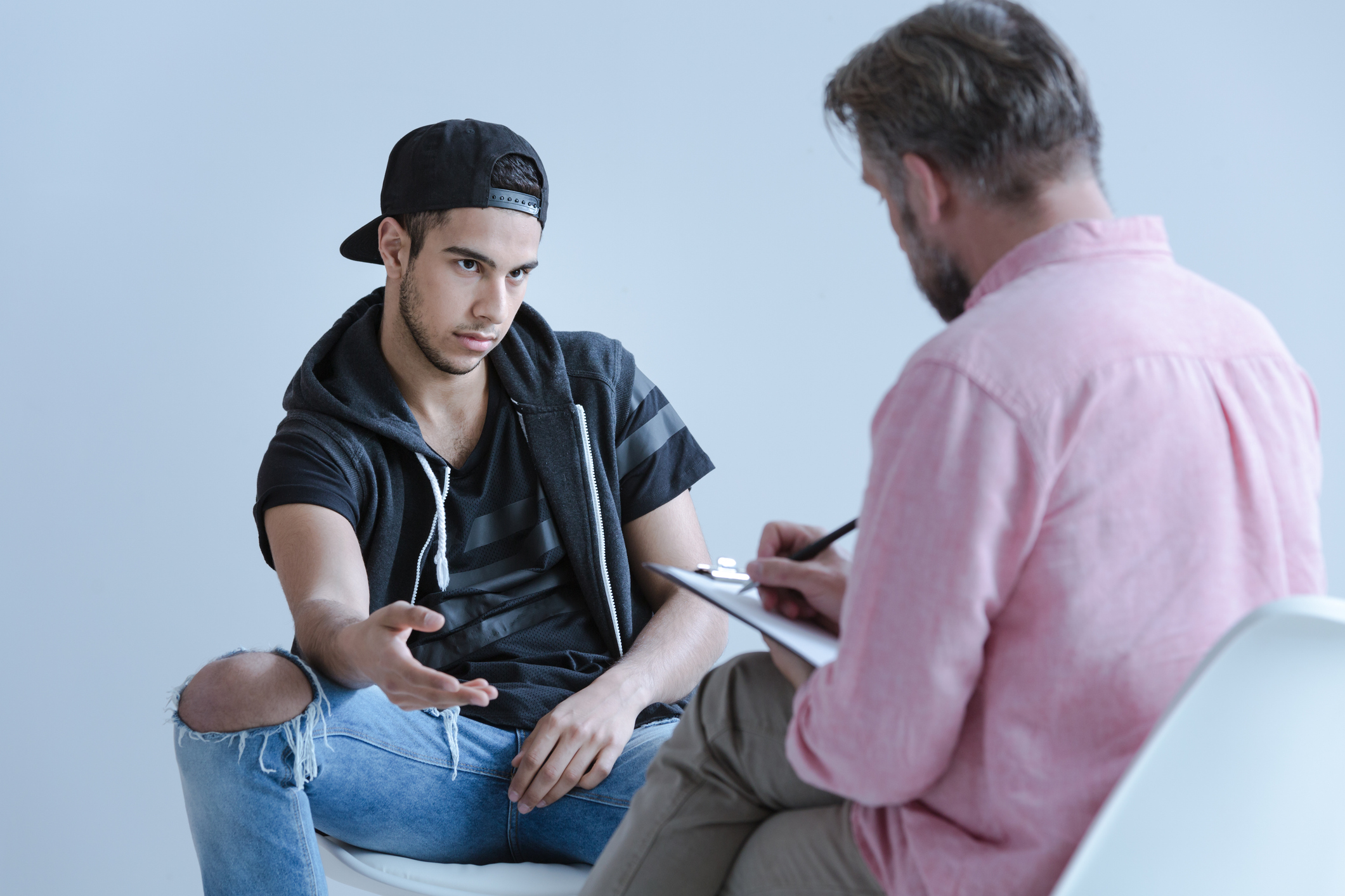 two people talking in therapy