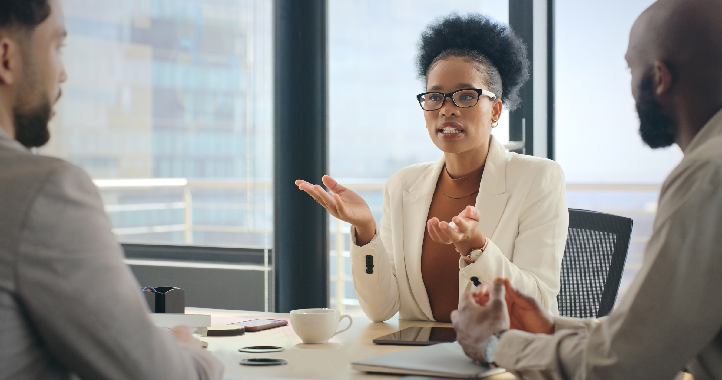 lady talking to group