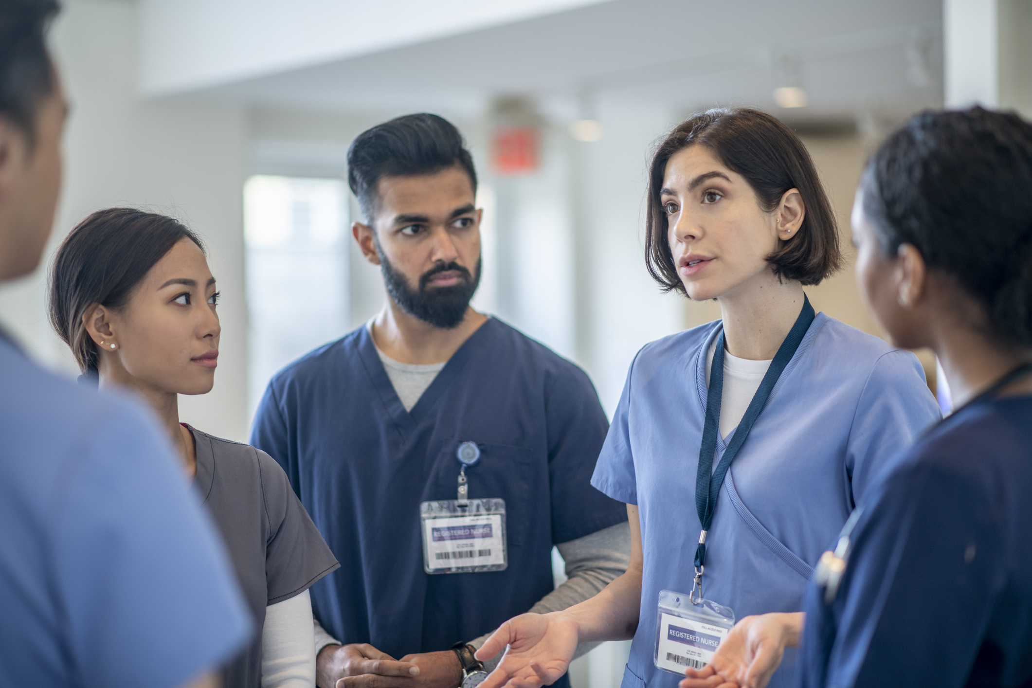 Nurses talking together