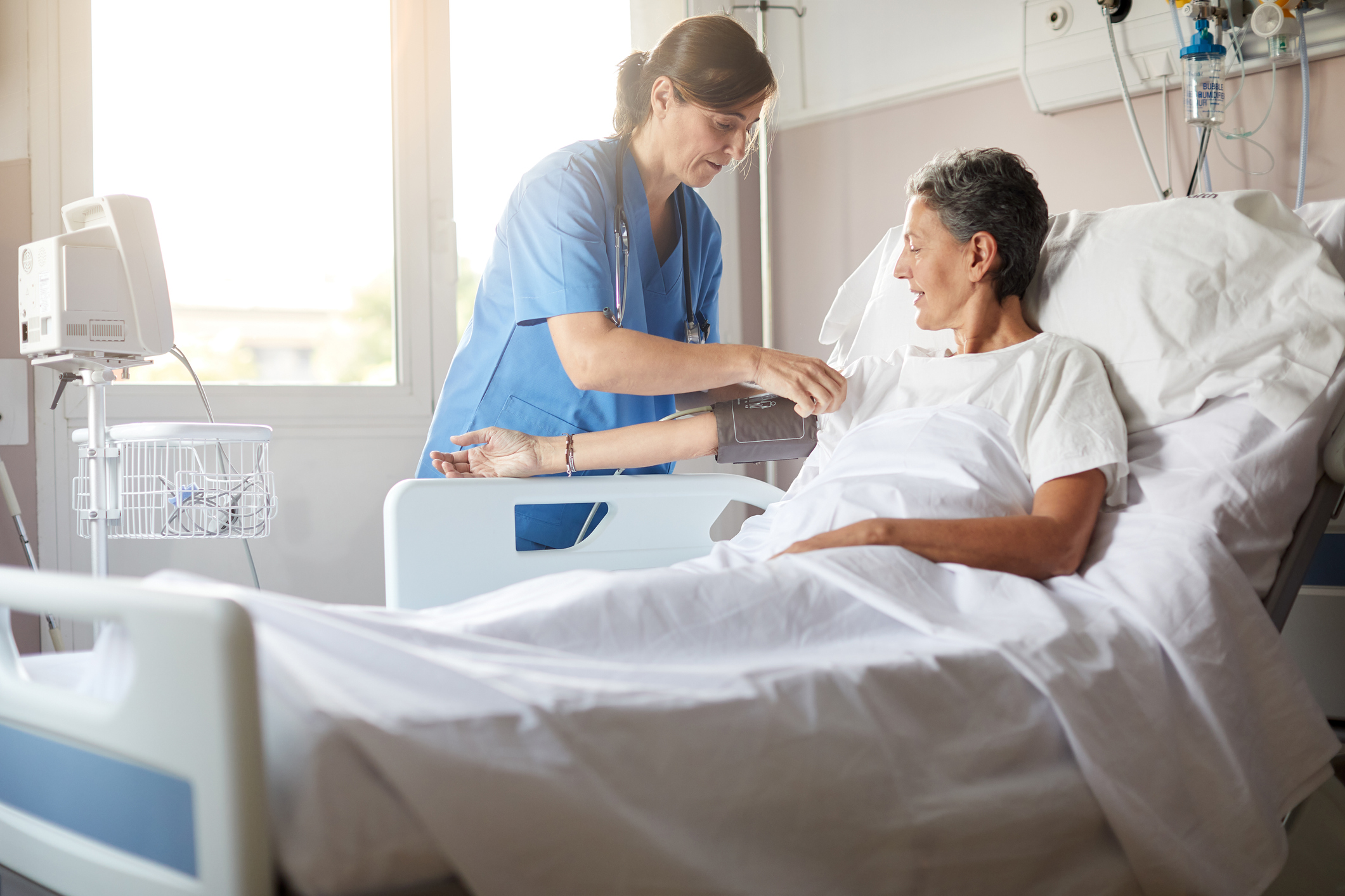 Nurse helping a patient