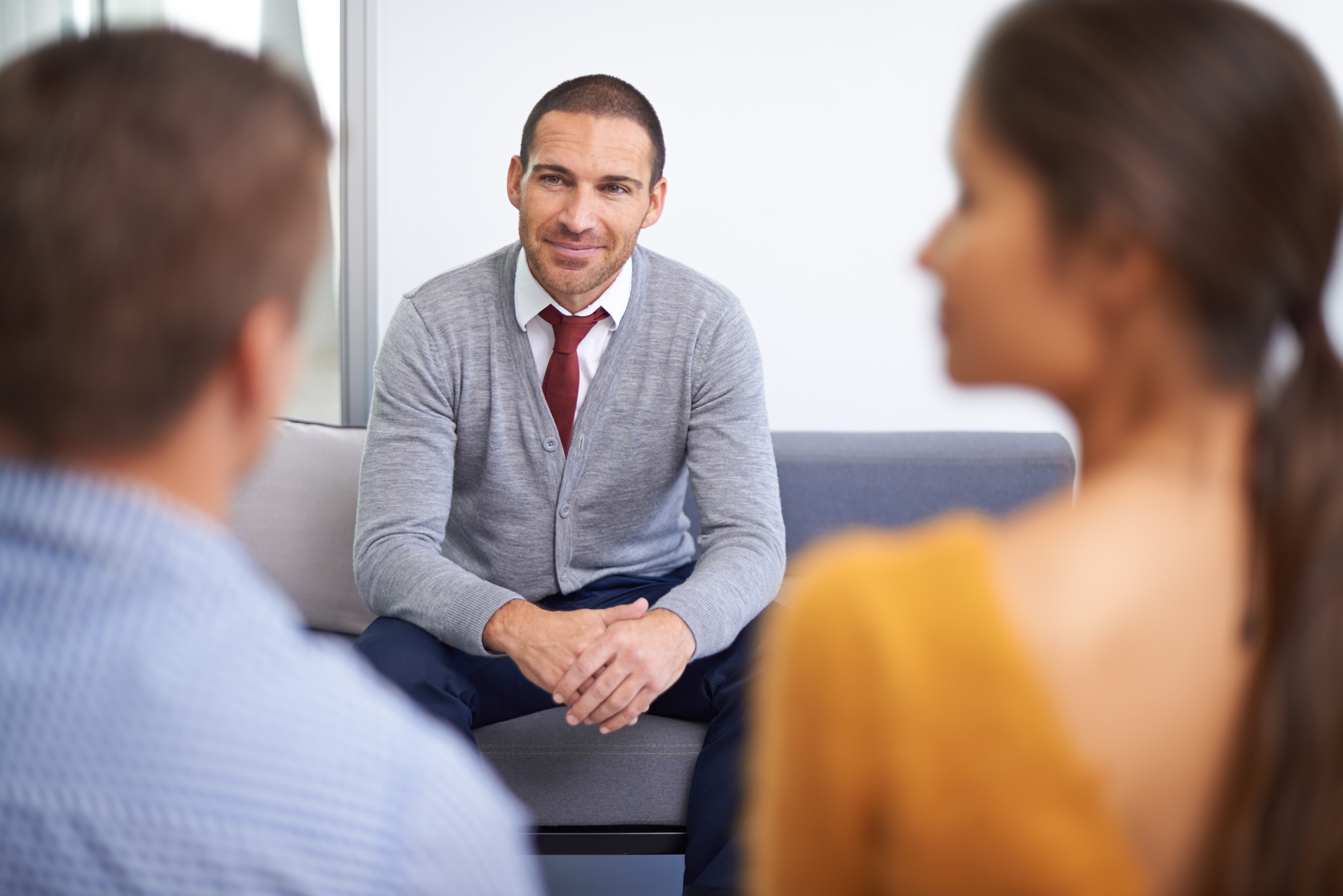 therapist listening to couple