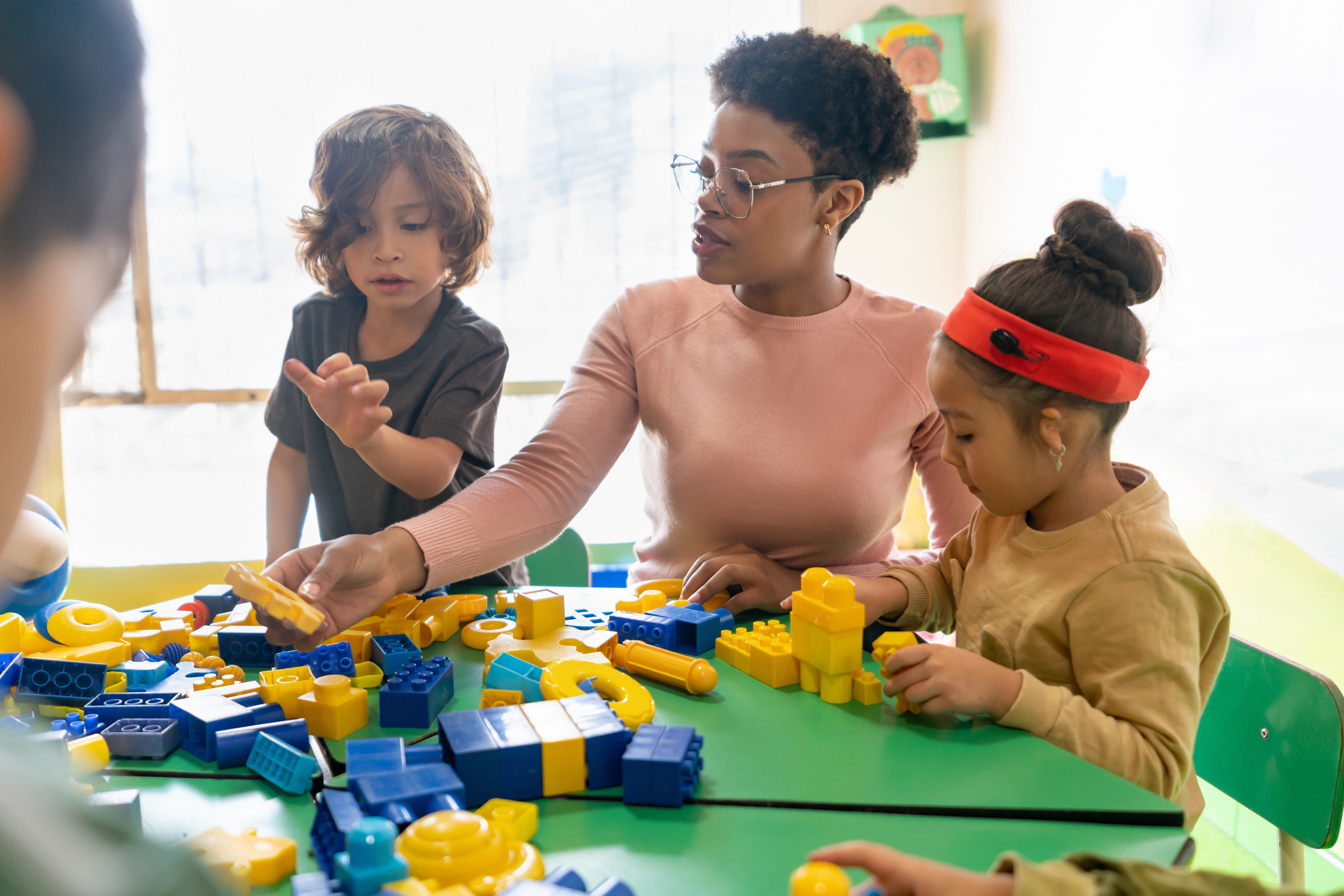 educator working with children