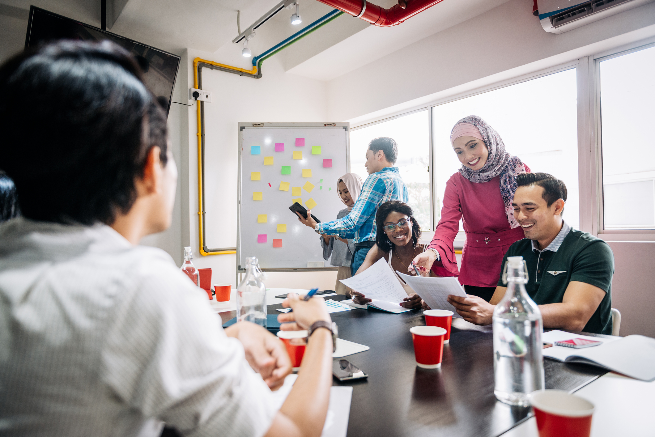 group of people having a meeting