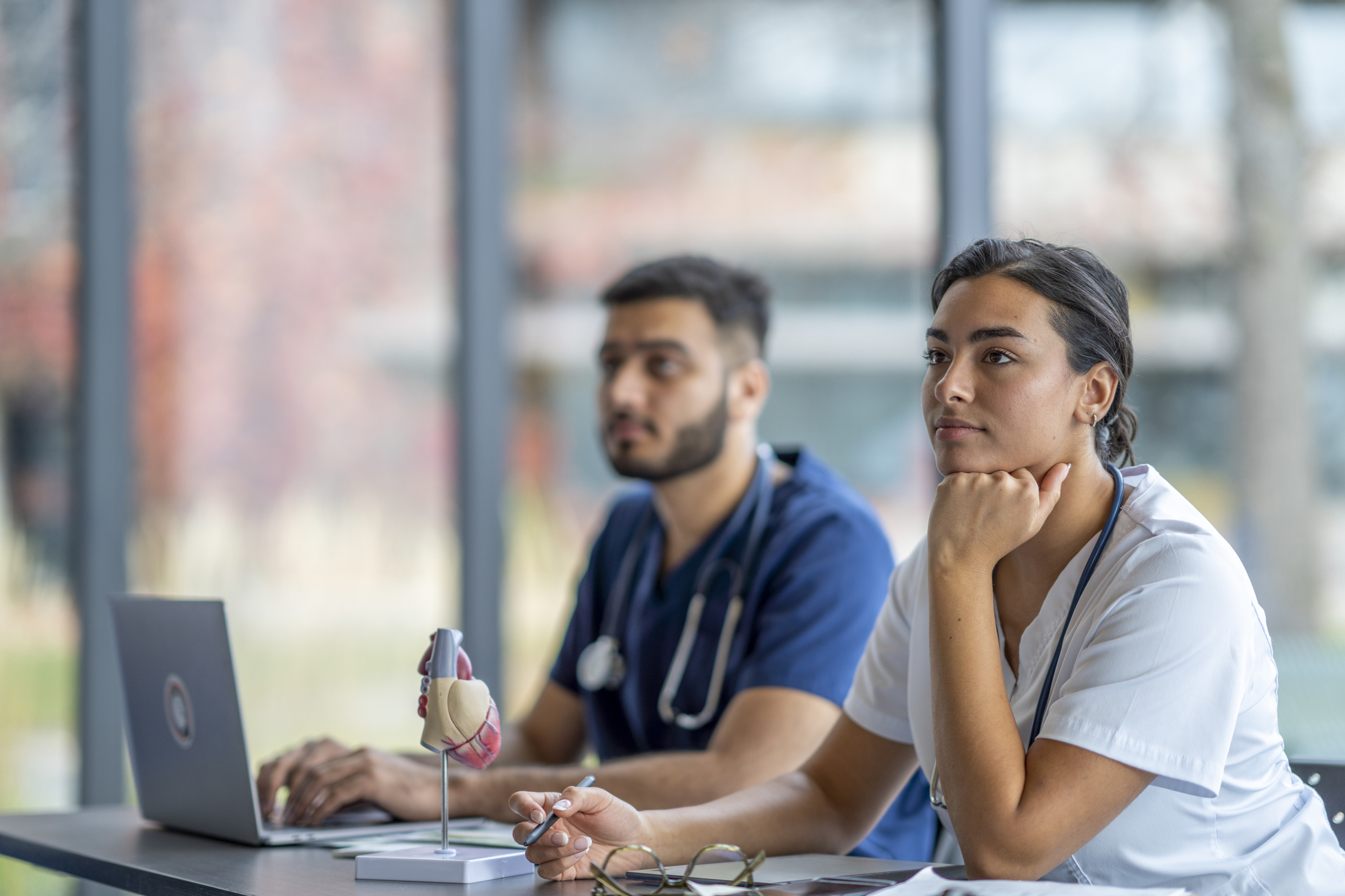 Nurses listening in class