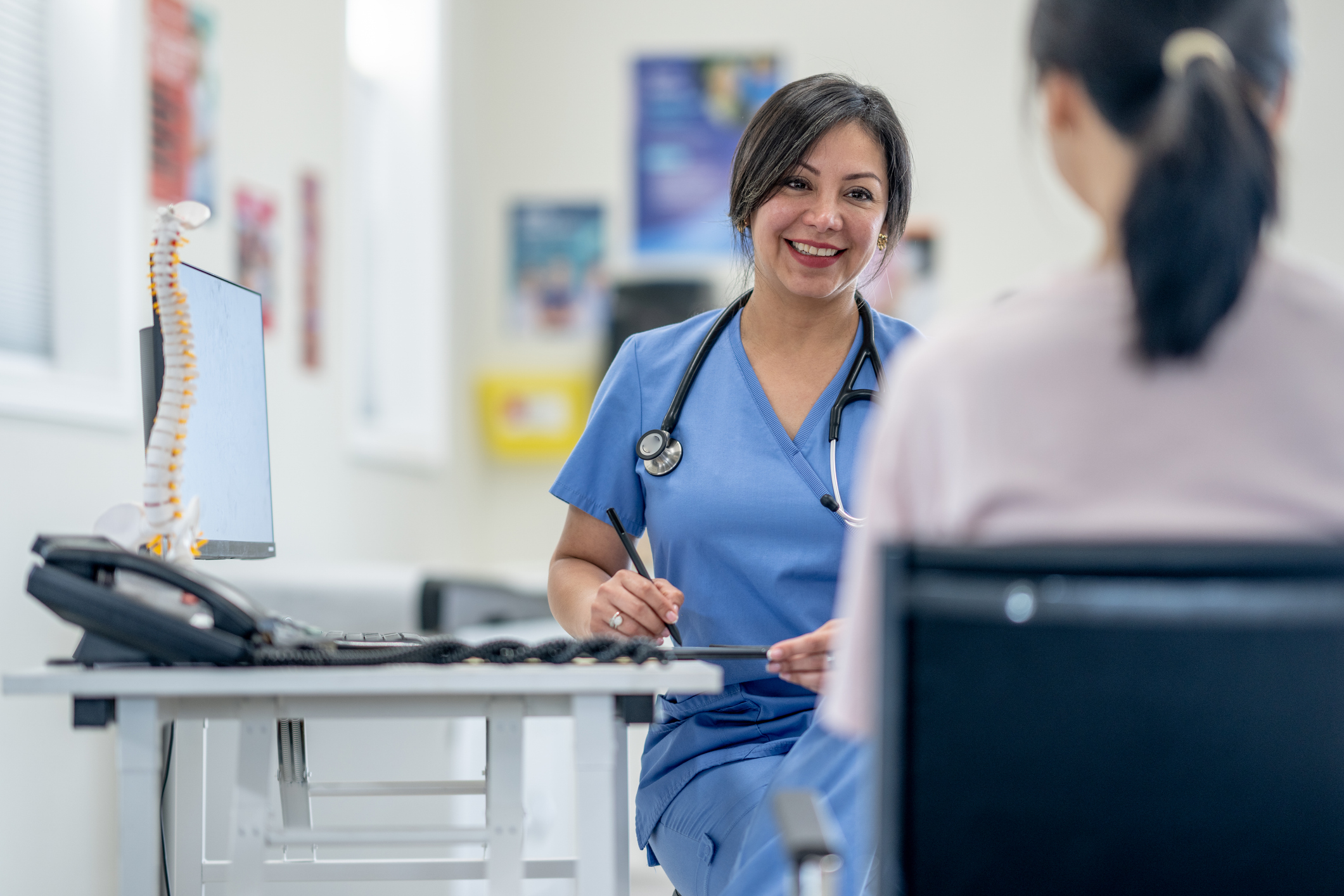 Nurse talking to a patient