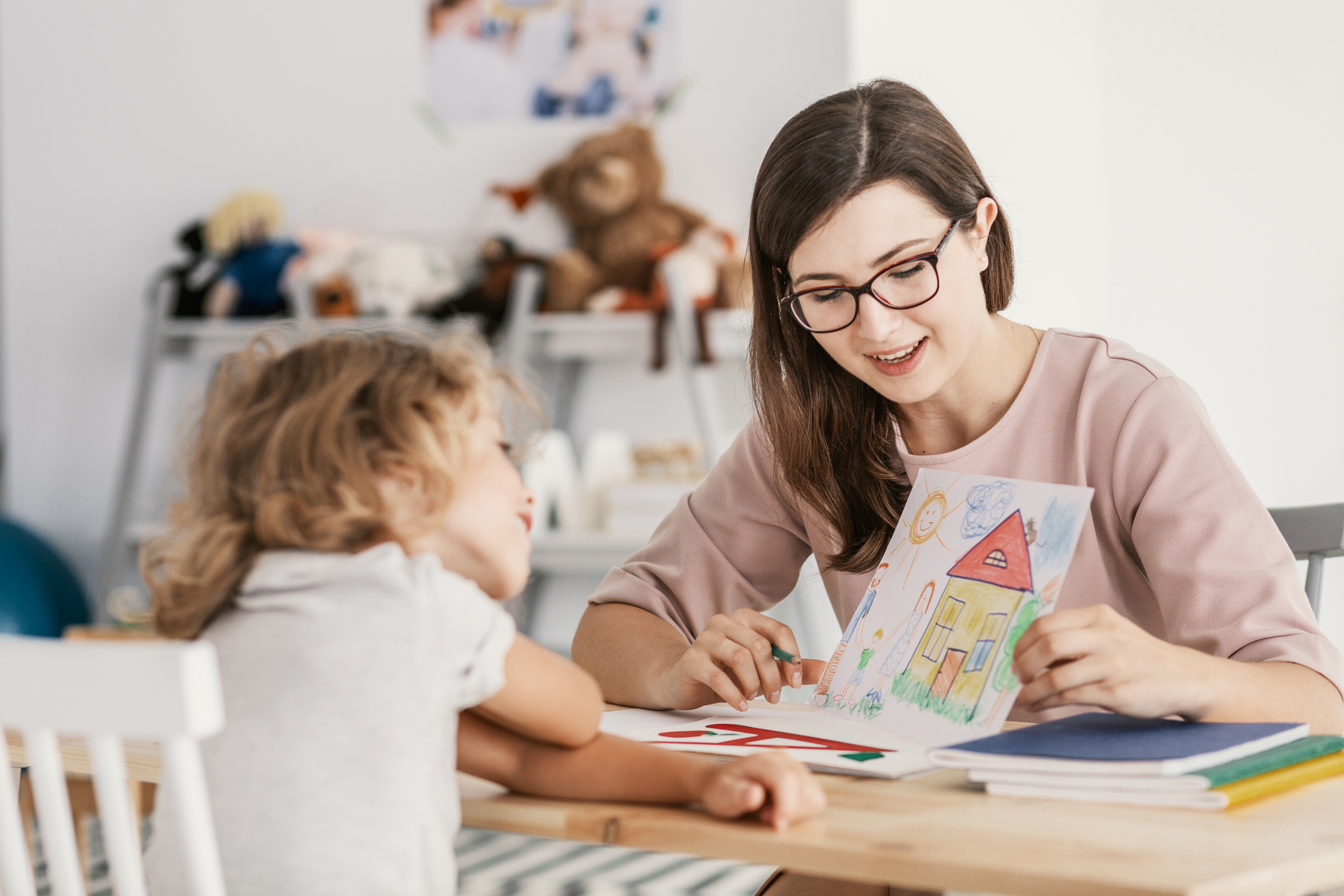 therapist helping a child